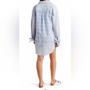 STITCHDROP Button Down Button  Long Sleeve Shirtdress / Cover Up